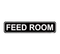 Feed Room Sign - Barn Ranch Farm Tack Room Rustic Street Metal Sign or Door Name Plate Plaque Metal Sign 16 x 4 inch