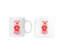 Feed The scoucers, Xmas Christmas Festive Meme Novelty Iconic Silly Comedy Humour Mug and Coaster Drinking Set Tea and Coffee Set Cute Mug and Coaster Aesthetic Fun Funny Pretty