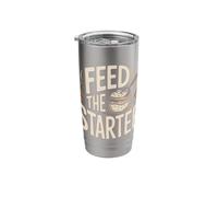 Feed The Starter Sourdough Baking Humor for Home Bakers Stainless Steel Insulated Tumbler