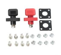 Feed-Through Connector 50A DC1000V PA66 Flame Protection Pure Copper Terminal Block 50A for Energy Storage Fireproof Terminals 50A Red/Black for Solar 8mm² Cable Connector 50A DC1000V Wall Mounted