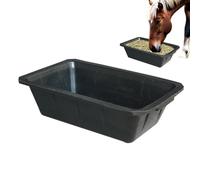 Feed Trough - Livestock Feeding Trough | Heavy Duty Animal Feeds Container | Durable Feed For Cattle, Horses & Goats | Pan Bucket Pet Supplies For Feeding Animal Cattle Deer Chicken Poultry Farm | Ou