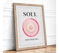 Feed Your Soul Minimalist Framed Wall Art Print A1 Oak