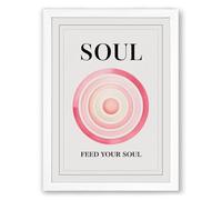 Feed Your Soul Minimalist Framed Wall Art Print A4 (29.7×21cm) White, Wall Decor for Living Room, Bedroom, Office & Home, Ready to Hang, Art Gift