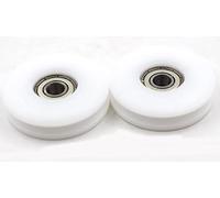 feedal 2 pcs 50mm U Groove Nylon Ball Bearing Guide Pulley Wheel Roller Pulleys for Lifting for 6, 8,10mm Rope, 608zz Bearing pulley wheels