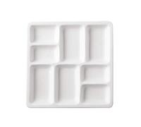 feedal Ceramic Artist Paint Palette,Porcelain Watercolor Palette,Ceramic Mixing Tray for Watercolor Gouache Painting,8 Wells,20.2cm/8 inch, White, Square