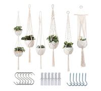 feedee Macrame Plant Hangers Indoor Macrame Hanging Planters - 6 Pack Hanging Plant Holders Indoor Hanging, Boho & Home Decor