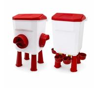 Feeder Automatic Feeder Waterer Dispenser Station With Raised Stand Build For Outdoor Use Easy Maintenance suitable for chickens homestead setups, style to 3