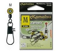 Feeder Bead Link Swivels Carp Match Pole Fishing Quick Change Float Space Beans Line to Hook Fishing Swivel Connectors (VA03-1x5pcs Size M Bead Link Swivels Kamatsu)