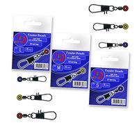 Feeder Bead Link Swivels Float Space Beans Carp Match Pole Fishing Quick Change (VA01- 15pcs 1x L+M+S Bead Link Swivels Big Fish)