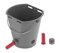 Feeder Bucket Milk Feed Bucket Feeder Nipples Bucket 8L Large Capacity Livestock Feeding Tool with Check Valve for Farms Animal Husbandry Food Grade Plastic Gray 30x28x19cm (For cattle)
