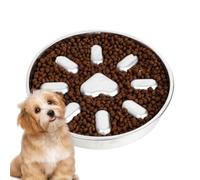 Feeder Dog Bowl - Thickened Steel Panel, AntiChoking Meal Control Chamber, Pet Feeding Stability Layer, Canine Dining Module | For Large Medium Puppy Eating Enrichment Routine Area Zone Region Sector