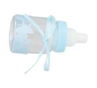 Feeder Style Candy Bottle for Baby Shower Favors, Fillable Large Milk Bottle with 30 Small Bottles Inside, Blue or Pink, Newborn Bap(Blue)