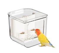 Feeder - Transparent Bird Food Feedings, Durable Cage Dispenser, Easy Refill Design, Clear Seed Holder | Bird Feeder for Conure Parakeet Cockatoo Canary Finch Cockatiel Lovebird