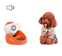 feeders Orange pet Automatic Feeder Dog cat LCD can Record 12S Dual Power Supply 4 Meal Timing quantitative Feeder