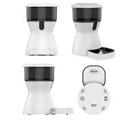 feeders White WiFi Mobile Phone Control pet Dog cat Intelligent Automatic Feeder 4L Large Capacity recordable Feeding Machine Bowl Timing quantitative Dual Power Supply