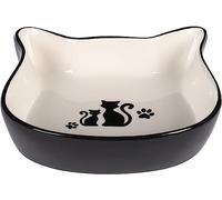 FEEDING AND DRINKING BOWL CAT NONA CERAMIC BLACK-WHITE HEAD 250ML 13,5x13x3,5CM