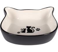 FEEDING AND DRINKING BOWL CAT NONA CERAMIC BLACK-WHITE HEAD 250ML 13,5x13x3,5CM