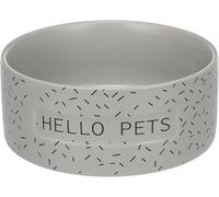 FEEDING AND DRINKING BOWL LADA ROUND GREY 18x7CM 1100ML