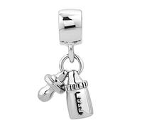 Feeding Baby Bottle Pacifier Soother Comforter Dangle Charm Compatible with Pandora Bracelets Mum Mother Wife Birthday Women