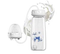 Feeding Bottle Silicone Pacifier Anti Colic Nursing Kit - Small Milk Bottle for Feeding, Child Liquid Container Soft Nipple Breast Milk Substitute Portable Hygienic Drip Free Learning Sippy Tr