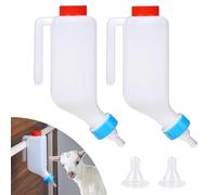 Feeding Bottles 2 PCS, Little Livestock Milk Feeding Goat Bottles with Scale Lamb Nursing Bottle for Lambs Calves Milk Feeder Safe Easy to Fill for Goats Animal