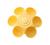 Feeding Bowl - PP, Future Bowl, Waterproof Construction, Non-Slip Multi-Meal Feeding Solution with Six Compartments in Petal Design, Feeding Bowl for House Cats, Kittens and Small Dogs
