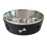 Feeding Bowl- This Feeding Bowl Is Perfect For Your Pet's Meal Time - Stainless Steel For Easy Cleaning - Size: 21cm Diameter (Black)