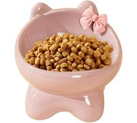 Feeding Bowls for Cats, Raised Cat Bowl, Ceramic Feeding Bowl, Cat Raised Tilted Pet Feeding Bowls, Cute, Tilted Cat Bowl in Kitten Shape,