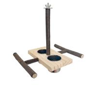 Feeding Cups Toy for Bird Perch Stand Training Grinding Scratchers Perch Molar Chew for Parrots Parakeets Bird Parakeet Food Bowl
