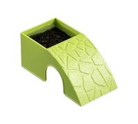 Feeding Habitat - Bearded Dragon Feeder, Reptile Cave Food Bowl | Horned Frogs Spiders Geckos Shrimp Turtles Leopard Chameleons, Resin Basking, Terrarium Rock Decor, Climbing Stone Water Dish