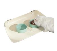 Feeding Mat, Dog Place Mats for Food Bowls, Leather Pet Food Mat, Oil Resistant Ideal for Home Space Friendly Travel Ready Build, Sturdy PU Leather, Anti Slip Base, 17.72x11.81 Inches