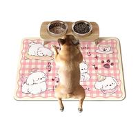 Feeding Mat for Dog Bowls - Dog Cat Pet Placemat | 11.8x15.8 Inch Absorbent Quick Drying Pad Prevent Water Spills Protect Floors for Room Use