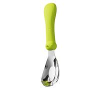Feeding Spoon - Soft Silicone Handle for First Stage, Ergonomic Design Gentle On Gums, Stainless Steel Spoon + Non-Slip Grip, Premium Material Safe Construction, for Weaning, Feeding & T