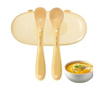 Feeding Spoons 2-Pieces Ergonomic Small Food-Grade Scoop with Storage Case
