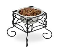 Feeding Station Dog Bowl Elevated Holder Food 19x22x22cm Iron Stainless Steel