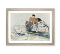 Feeding The Ducks By Mary Cassatt Classic Painting Framed Print | A2 Oak Framed Wall Art | Ready to Hang | Classic Animal Picture | Living Room Bedroom Lounge Office