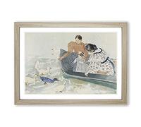 Feeding The Ducks by Mary Cassatt Framed Print | A2 Oak Framed Wall Art | Ready to Hang | Modern Animal Picture | Living Room Bedroom Lounge Office
