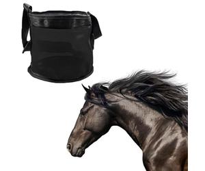 Feeding The Horse Bag - Polyester Mesh Grain Feed Bag,Durable Horse Feed Sacks With Adjustable Straps, Comfort Neck Pad And Nose Pad, 3 Sizes