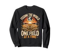 Feeding the World One Field at a Time Farmer Farming Sweatshirt