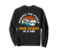 Feeding The World One Swath At A Time Crop Dusting Farmer Sweatshirt