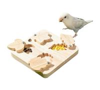 Feeding Toy - Wooden Foraging Stimulation Game | 5.5 Inch Interactive Enrichment Chart for Parakeets Cockatiels Boredom Breaker for Budgies and Lovebirds