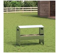 Feeding Trough Galvanised Steel 79x35x62cm Heavy-Duty Cold-Rolled 15kg Outdoors