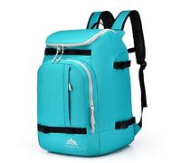 FeedMoo Ski Boot Bag Backpack 50L Waterproof Ski and Snowboard Boot Travel Luggage Snow Boots Bags Lake Blue for Youth Men Ski Helmet Goggles Gloves Skiing Gear Accessories(Lake Blue)