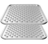 Feedoo Double Layer Stainless Steel Lick Mat for Dogs & Cats, Chew-Proof & Non-Slip, Anxiety Relief, Whisker Friendly, Dishwasher-Safe Slow Feeder Pad[2Pack]