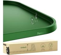 Feedoo Pet Feeding Mat [Warped Resistant Raised Edge], Water-Proof Silicone Placement for Food Water Bowls, Anti-Slip Base Protect Floor, BPA-Free&Dishwasher-Safe [18.5x11.5inch Medium, Green]