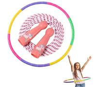 Feegela Hula Hoop for Children with Skipping Rope - 2 in 1 Kit (64 cm, 100 g) - 7 Removable Sections with Clip Closure - Fitness and Family Games from 3 Years Old