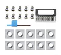 Feegow 10.5mm Carbide Inserts, Square Straight Carbide Inserts for Woodturning, 10.5x10.5x2mm Replacement Cutter Knives for Wood Lathe and Planer