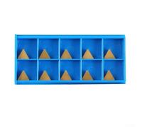 Feegow 10 Pcs Triangle TiN Coated Carbide Blades CNC Turning Inserts