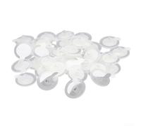 Feegow 100 Pcs Clear Ceiling Hooks With Eyelet, Transparent Plastic Buttons For Hanging, Strong No Drill Sticky Back Round Hangers For Wall Wood for TILE Glass Metal Home
