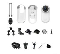 Feegow 1080P Action Camera, Mini Thumb Action Camera 120° Wide Angle Lens 1080P Body Cameras with Lanyard, Hands-Free POV Camcorders for Cycling Travel(White)